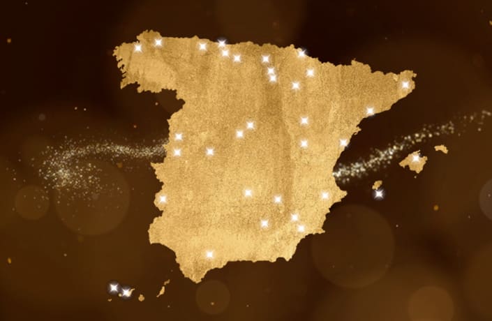 Mapa de España con los pueblos